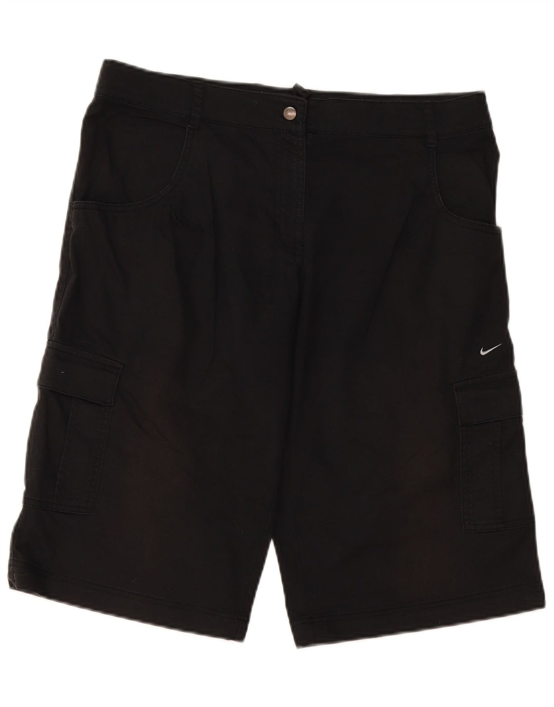 Shorts cargo feminino Nike UK 12 médio W36 algodão preto