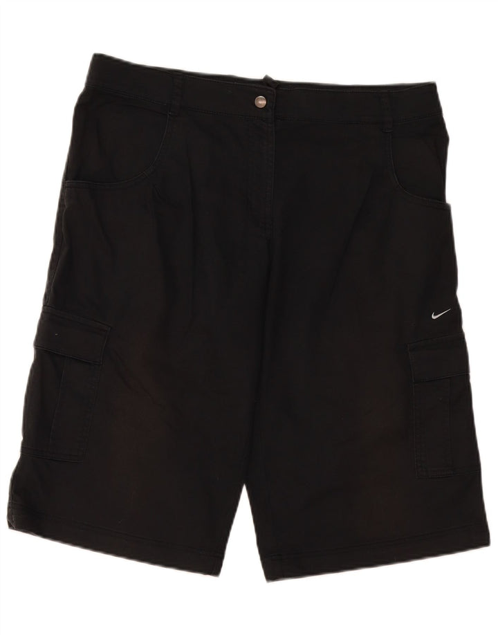 Shorts cargo feminino Nike UK 12 médio W36 algodão preto
