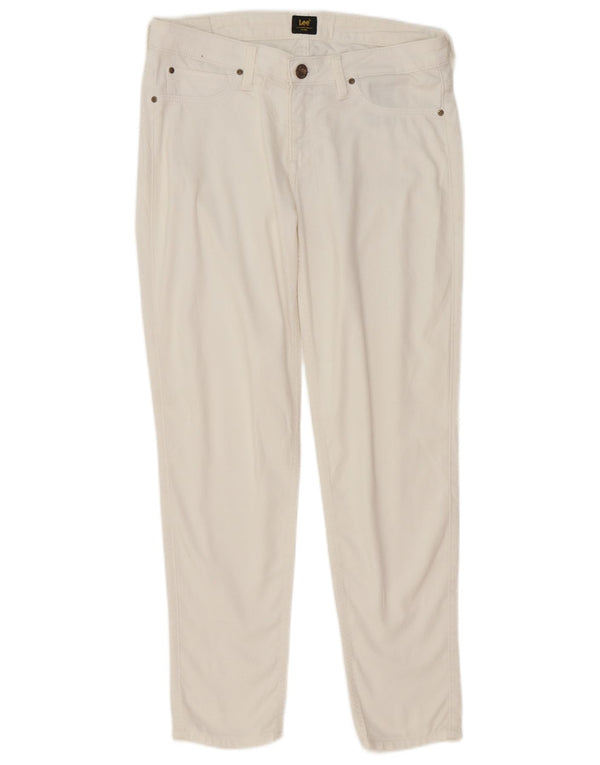 Calça feminina Lee Scarlett Straight casual W29 L31 algodão branco