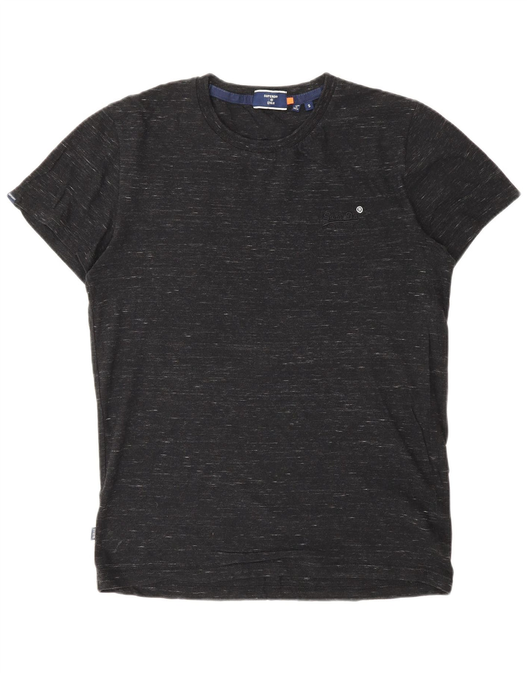 Camiseta masculina SUPERDRY top pequeno algodão manchado cinza