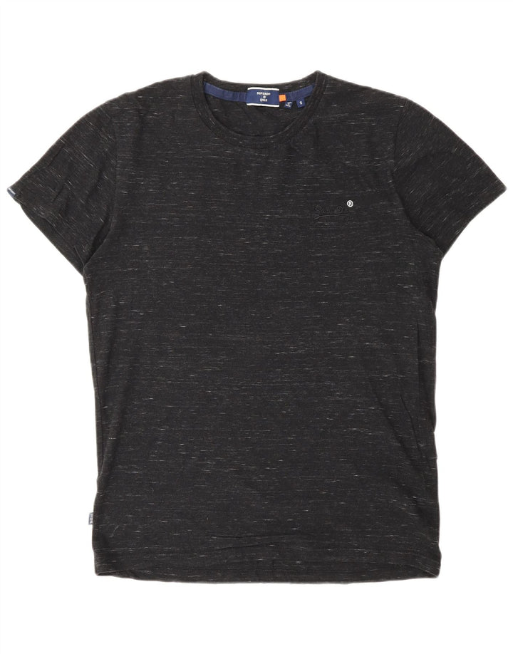 Camiseta masculina SUPERDRY top pequeno algodão manchado cinza