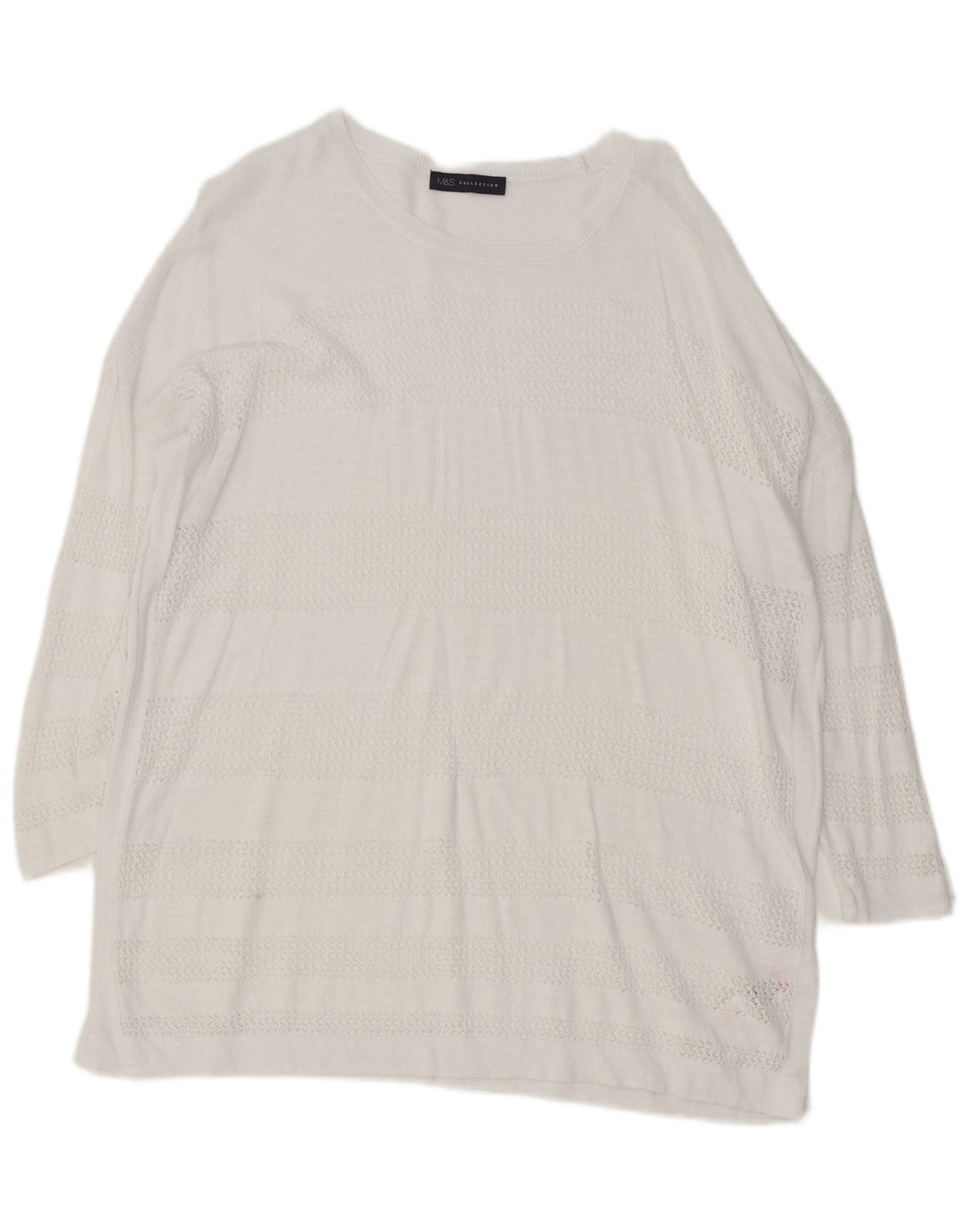 Suéter feminino Marks & Spencer com gola canoa grande Reino Unido 18 XL branco