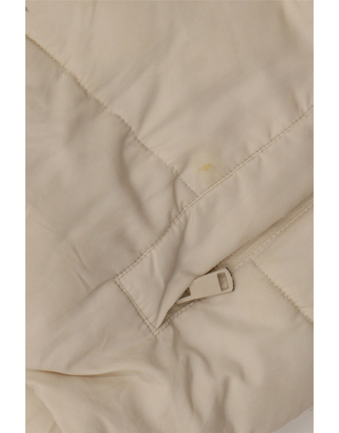 Jaqueta acolchoada com capuz grande Zara para mulher UK 6 XS poliéster branco
