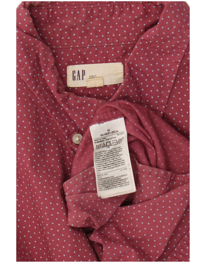 Camisa masculina Slim Fit da Gap, algodão médio com bolinhas cor de vinho