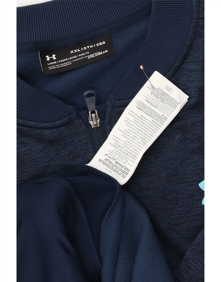Under Armour Mens Cold Gear Fato de treino Top Jacket 2XL Poliéster azul marinho
