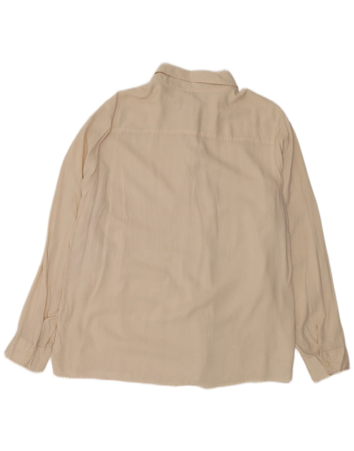 Camisa oversized feminina ORVIS Reino Unido 18/20 XL seda branca