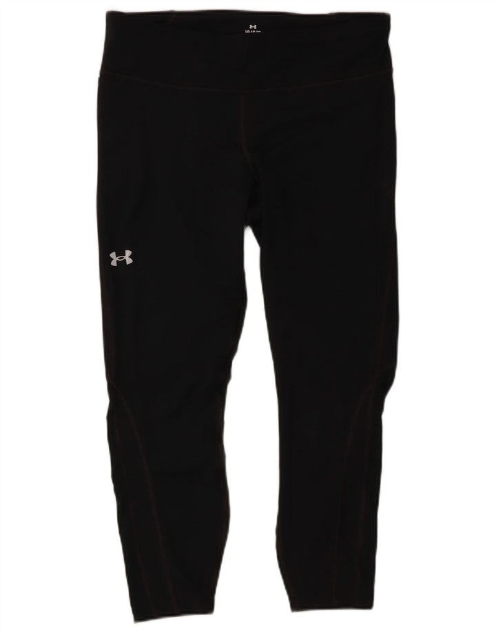 Under Armour Womens Compression Capri Leggings UK 16 Grande Poliéster Preto