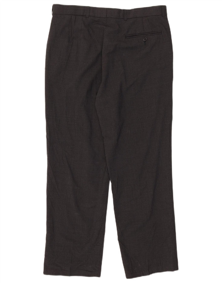Calça masculina Marks & Spencer Pegged Suit W34 L29 cinza risca de giz poliéster