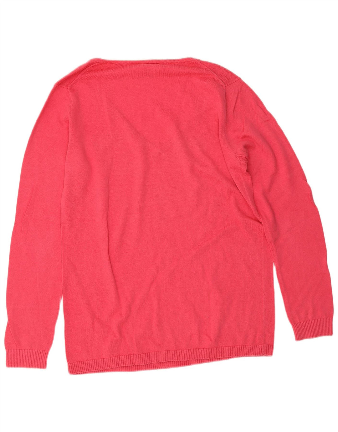 Suéter feminino Lacoste com decote em V tamanho 42 grande algodão rosa