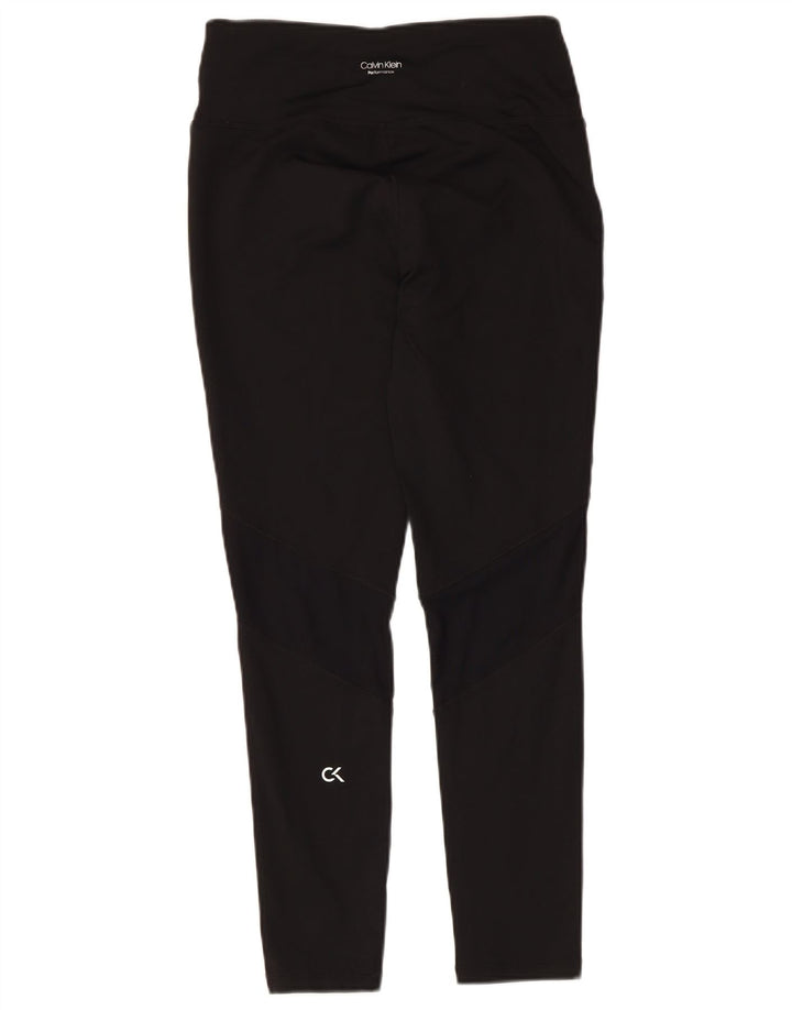 Calvin Klein Leggings Femininas UK 12 Médio Preto Nylon