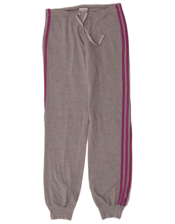 Calças de treino femininas Adidas Joggers UK 12 algodão cinza médio