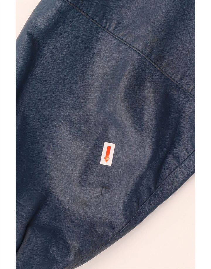 Jaqueta de couro militar masculina VINTAGE IT 52 XL couro azul