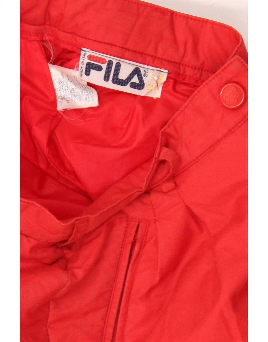 Calças de esqui femininas Fila UK 8 pequenas algodão vermelho