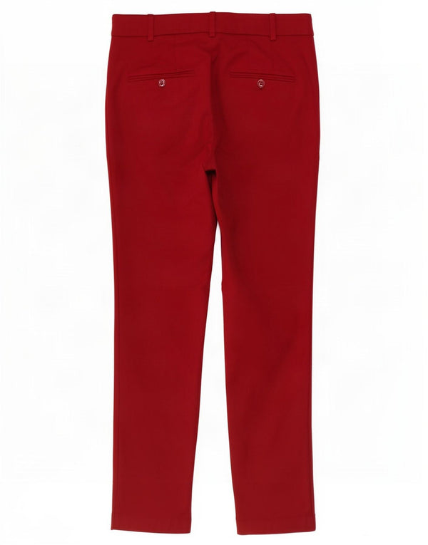 Zara Calça Chino Feminina Slim UE 36 XS W26 L27 Algodão Borgonha