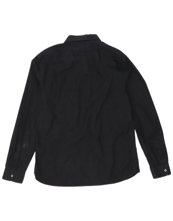 French Connection Mens Slim Shirt Large Navy Blue Cotton