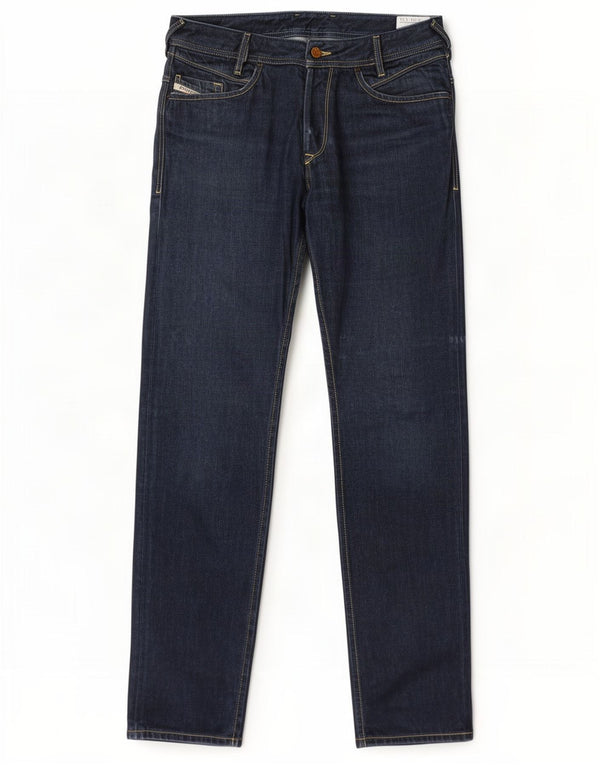Diesel Mens Poiak Straight Jeans W31 L34 Azul Marinho Algodão