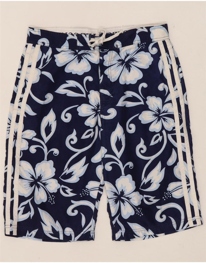 Shorts de natação masculino Sundek W32 poliéster floral azul marinho médio