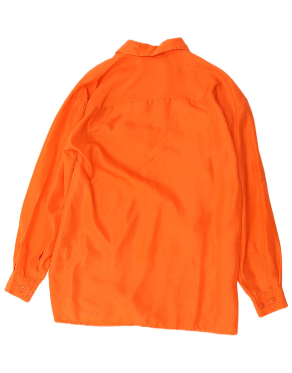 Camisa feminina espinhel de ajuste relaxado Witty Girl Reino Unido 10 pequena seda laranja
