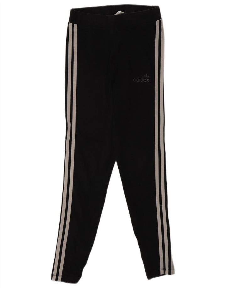 Leggings Adidas Femininas UK 10 Pequenas Algodão Preto