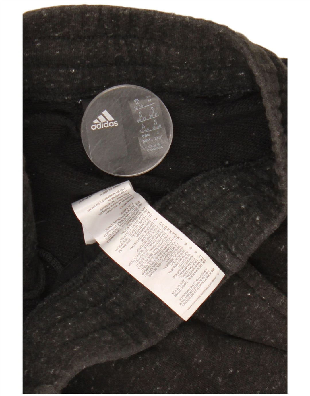 Calça de treino feminina ADIDAS Reino Unido 12/14 cinza médio manchado de algodão