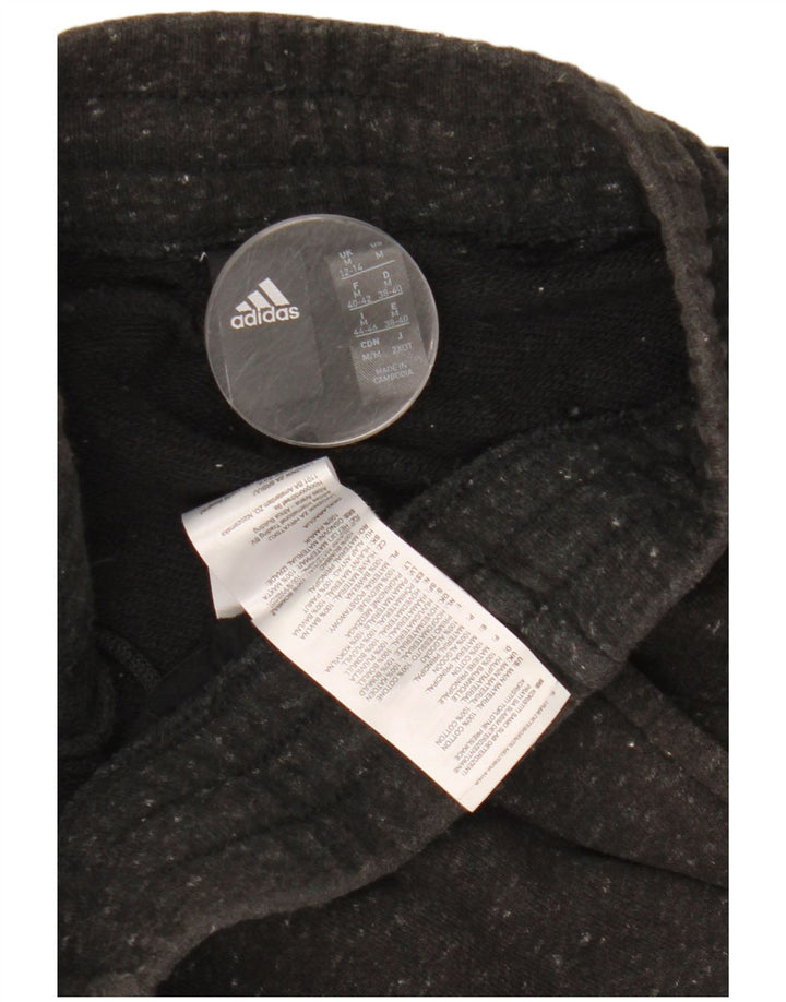 Calça de treino feminina ADIDAS Reino Unido 12/14 cinza médio manchado de algodão