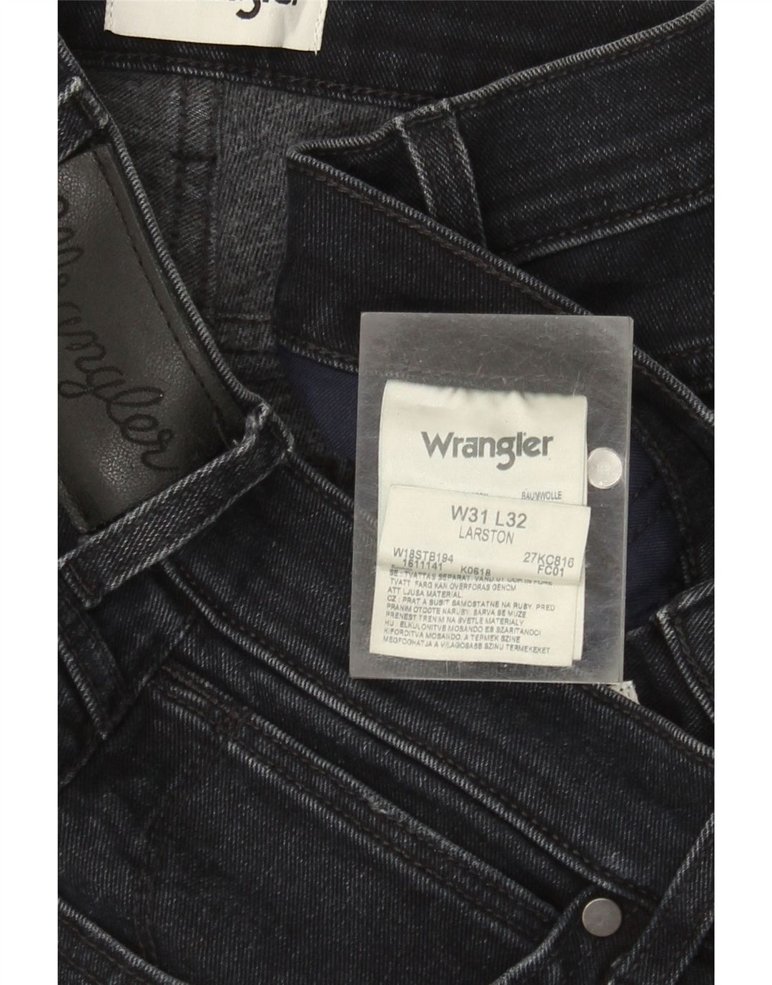 WRANGLER Masculino Larston Slim Jeans W31 L32 Azul Marinho Algodão