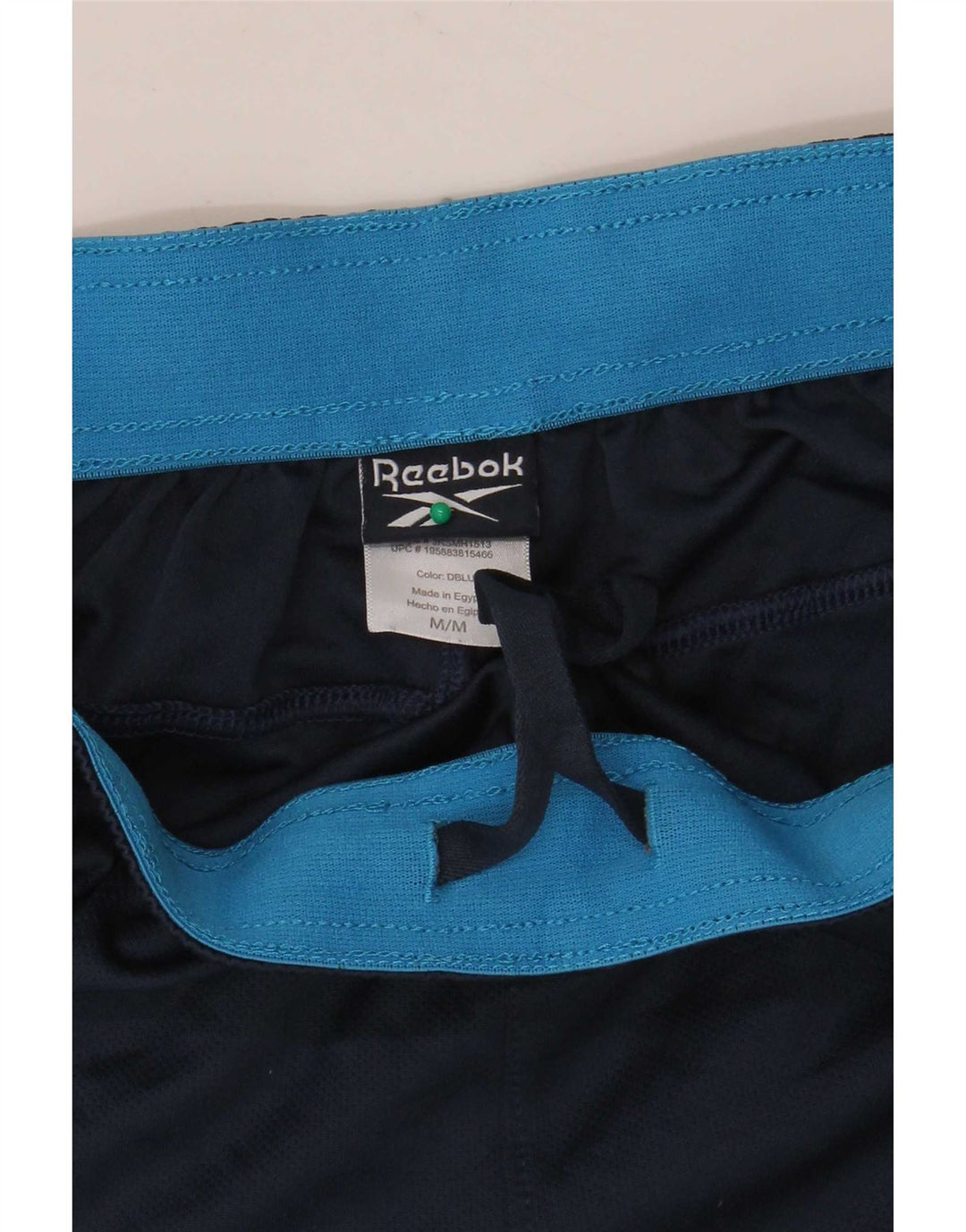 Shorts esportivos masculinos Reebok médio azul marinho poliéster