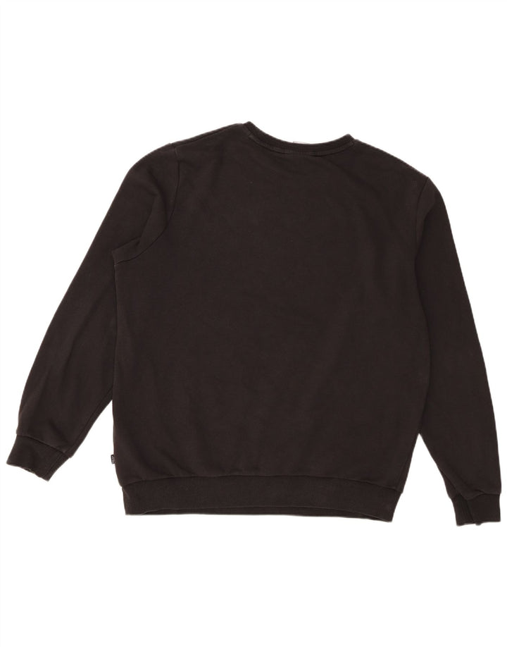 Puma Mens Graphic Moletom Jumper Grande Algodão Preto