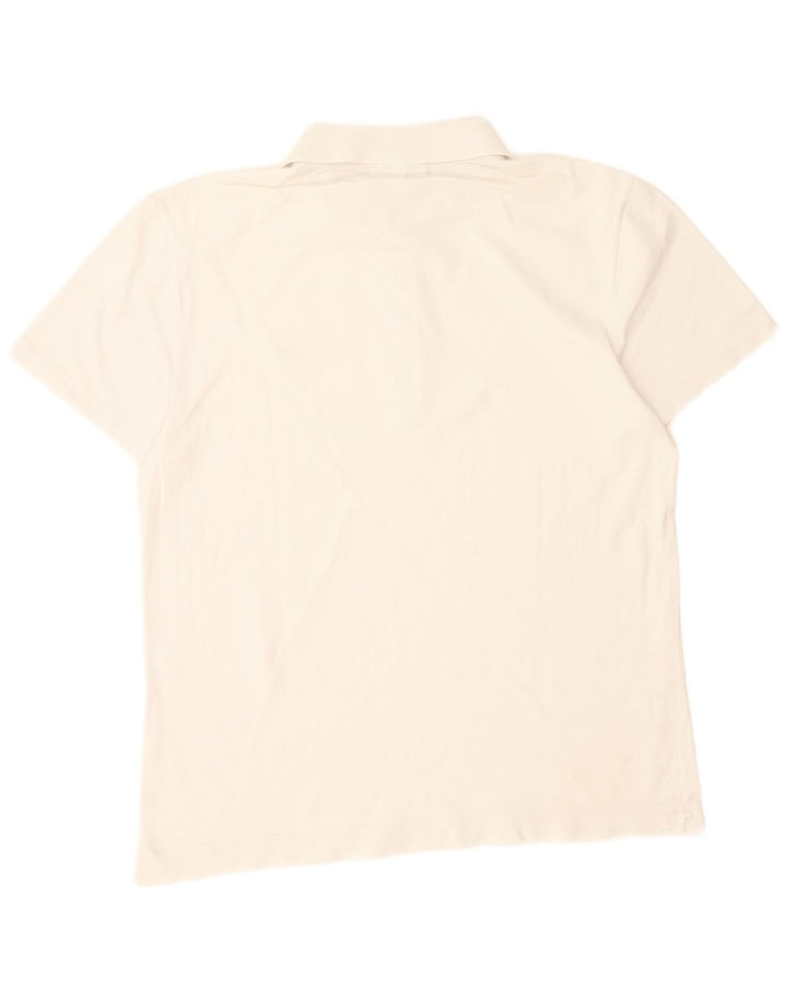 Camisa polo masculina Lacoste Slim Fit tamanho 4 médio algodão branco
