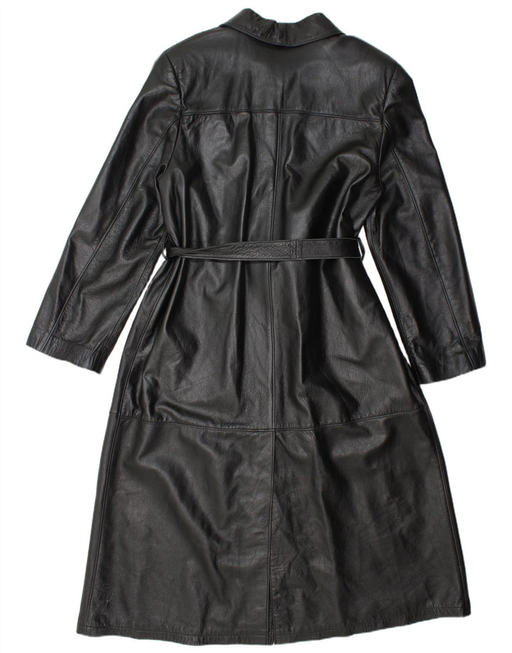 Casaco de couro masculino vintage UK 38 médio preto