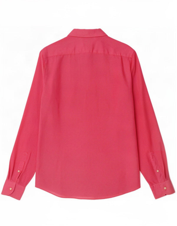 Camisa masculina Massimo Dutti linho manchado rosa médio