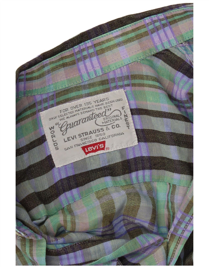 Camisa masculina de manga curta Levi's grande xadrez verde