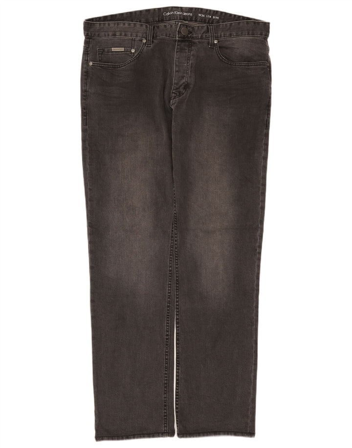 Calvin Klein Masculino Slim Jeans W36 L34 Cinza Algodão