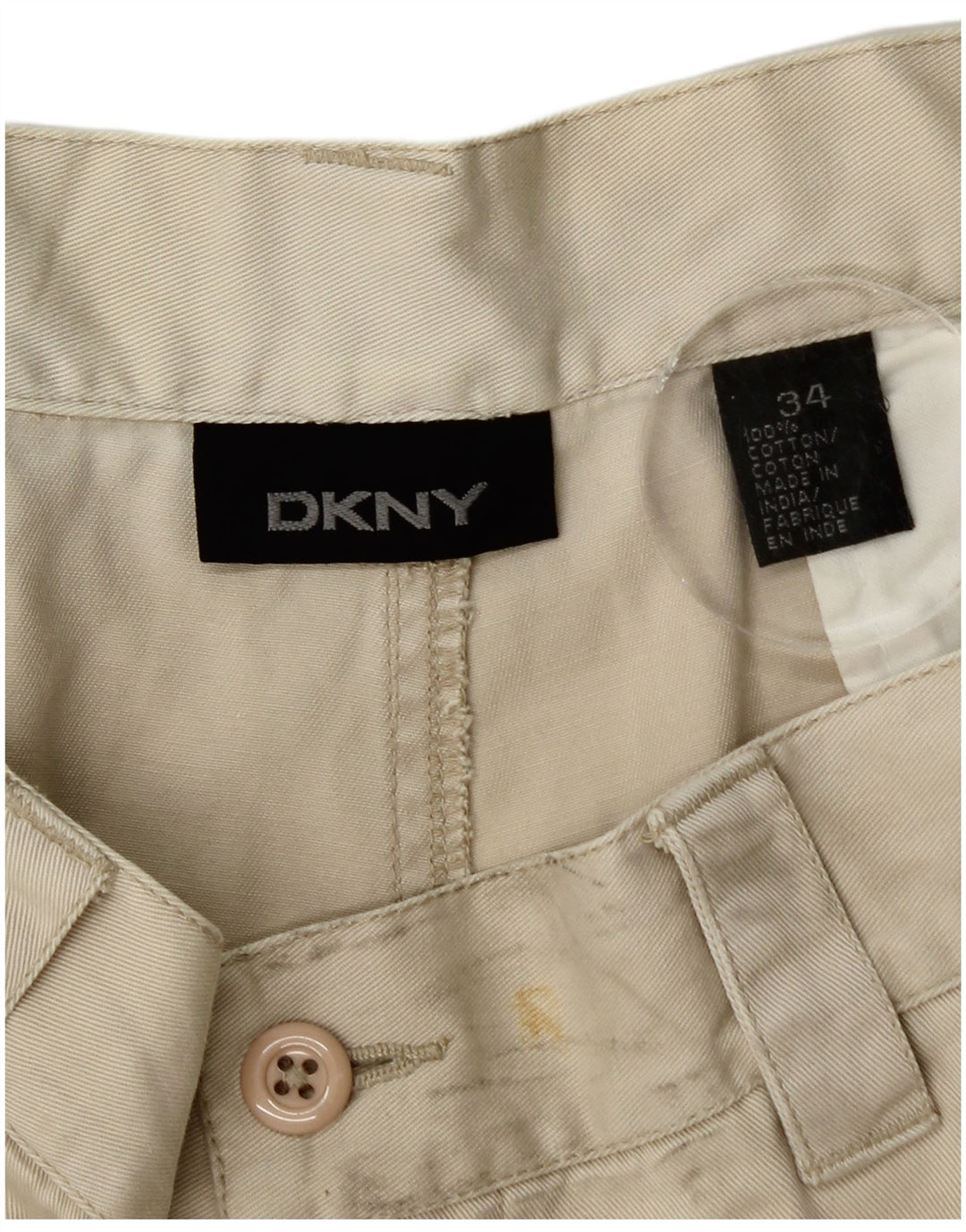 Shorts cargo masculino Dkny W34 grande algodão bege