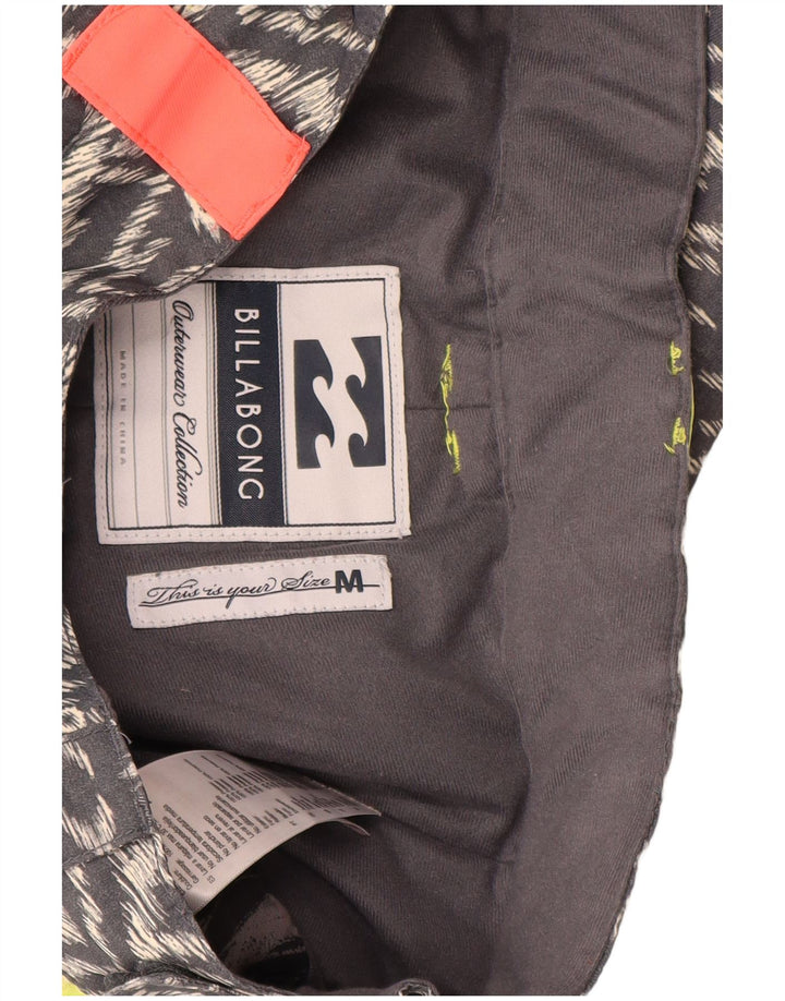 Calça de esqui feminina Billabong UK 14 poliéster geométrico cinza médio