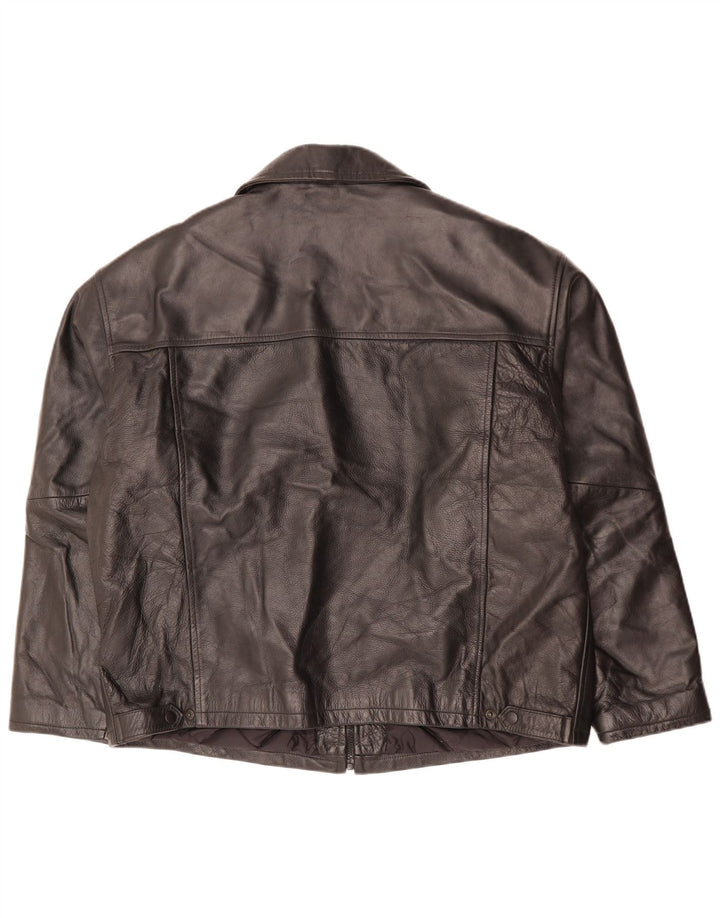 Jaqueta de couro masculina vintage UK 42 XL couro preto