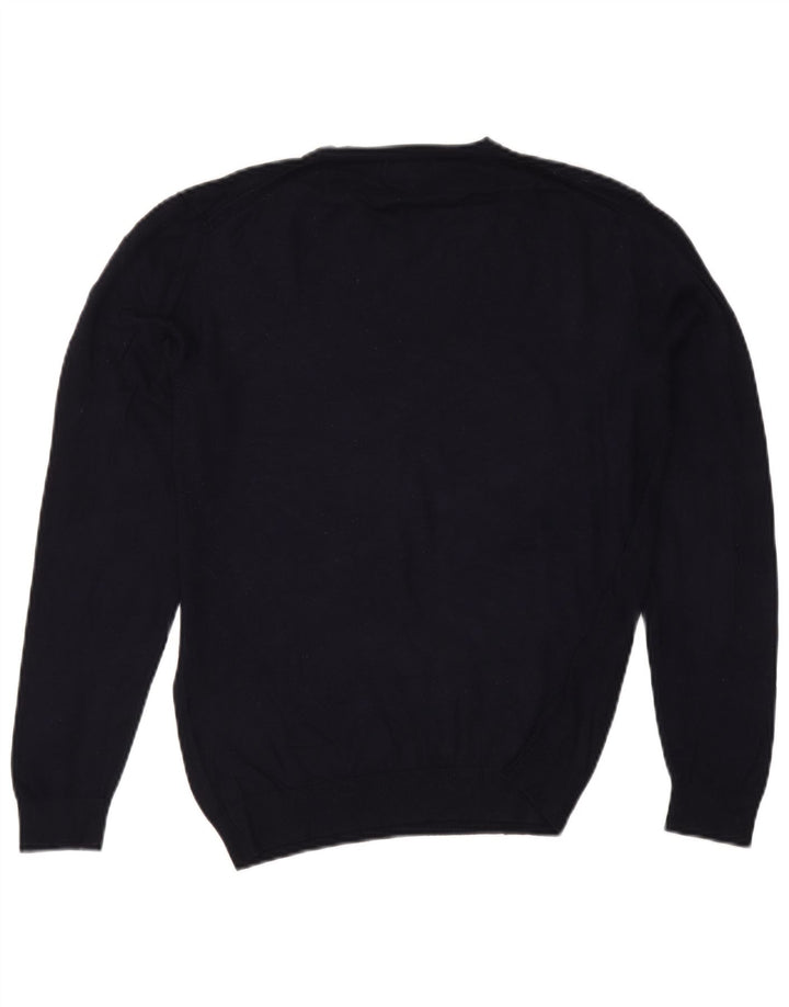 Suéter feminino Zara com decote em V Reino Unido 14 médio azul marinho