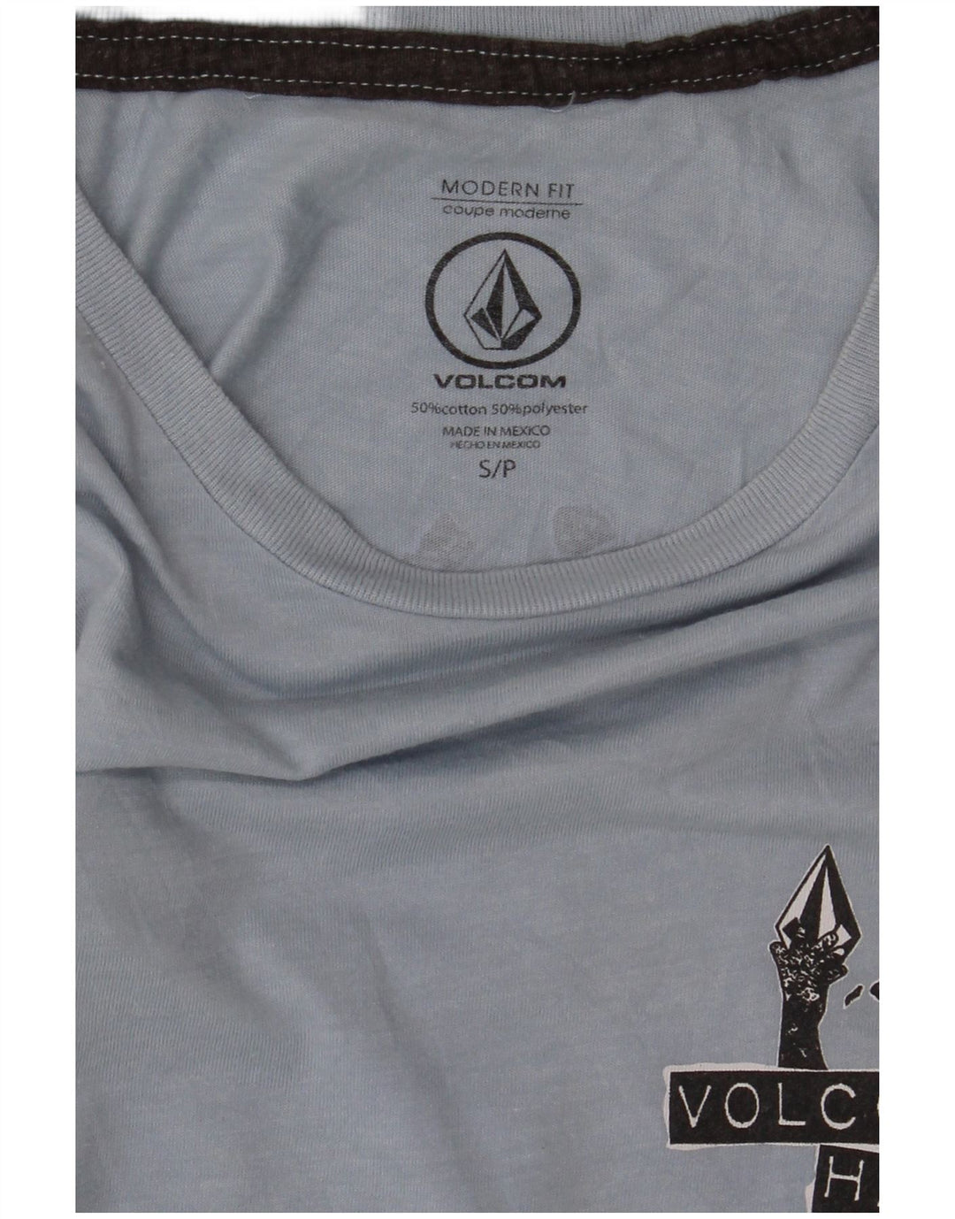 Camiseta masculina Volcom Modern Fit Graphic Top Pequeno Algodão Azul