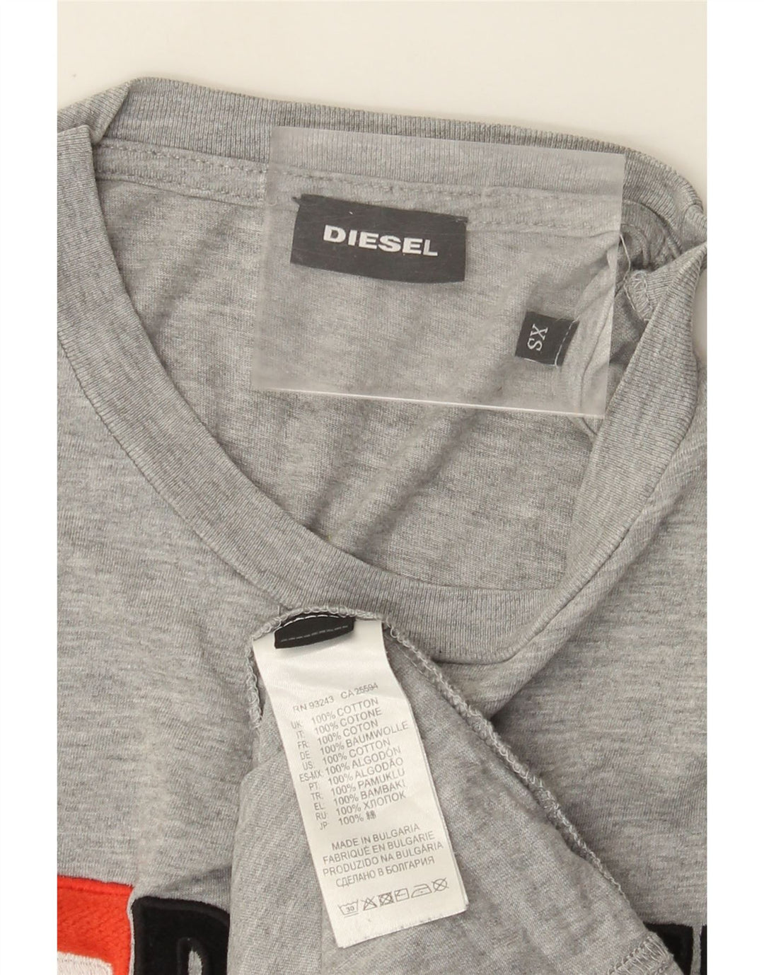 Camiseta masculina diesel Diesel Top XS algodão manchado cinza