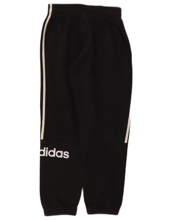 Adidas meninos calças de treino gráfico joggers 9-10 anos algodão preto