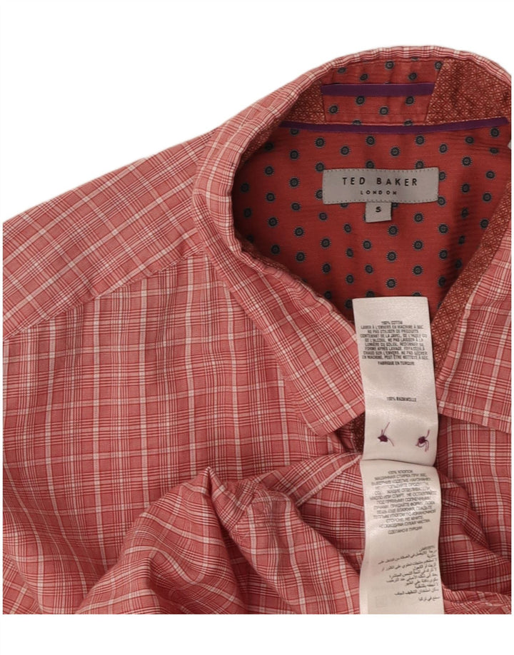 Camisa masculina TED BAKER tamanho 5 XL algodão xadrez rosa
