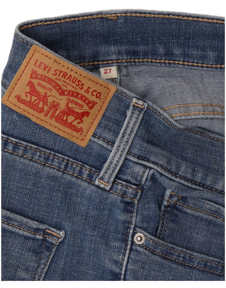 Shorts jeans feminino LEVI'S W27 pequeno algodão azul