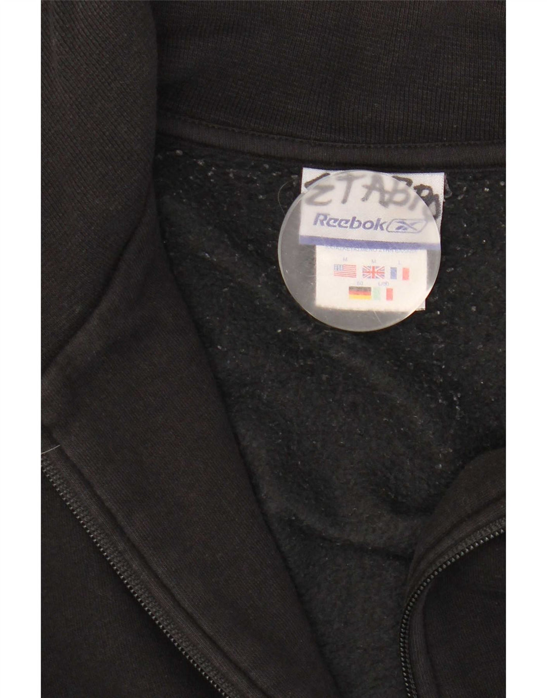 Reebok Mens Tracksuit Top Jacket Médio Algodão Preto