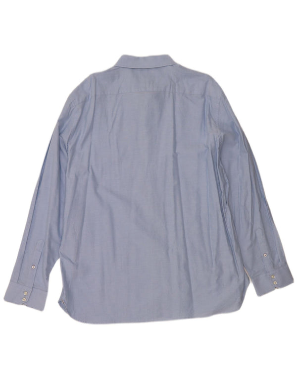 Camisa masculina Ted Baker de ajuste regular tamanho 17 XL algodão azul
