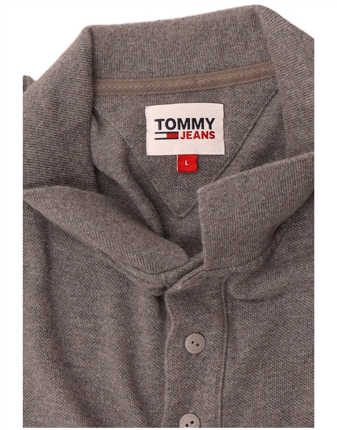 Camisa polo masculina TOMMY HILFIGER grande algodão cinza