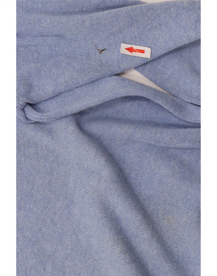 Suéter masculino Marks & Spencer com decote em V, pequeno, azul, algodão