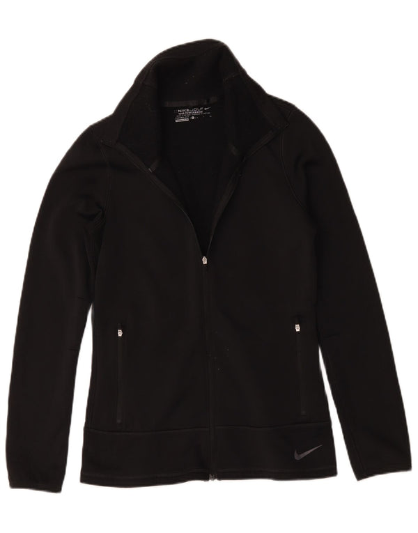 Jaqueta Nike Womens Therma-Fit Tracksuit UK 10 Pequena Poliéster Preto