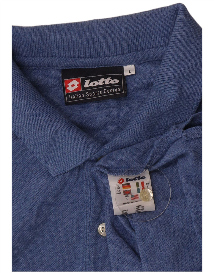 Camisa polo masculina Lotto grande algodão azul