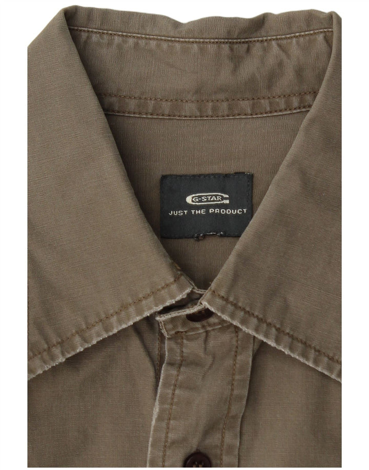 Camisa masculina G-STAR algodão cinza médio