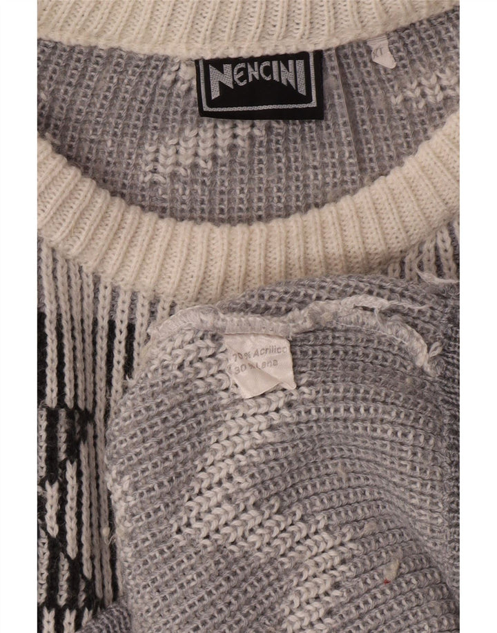 Suéter masculino VINTAGE com gola canoa XL Off White Fair Isle Classic